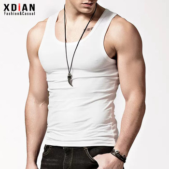 Men's pure cotton tight-fitting sports and fitness vest