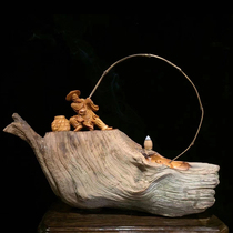 Taihang cliff cypress landscape ornaments Reverse flow incense wood carving Wood carving root carving Natural shape Zen living room ornaments