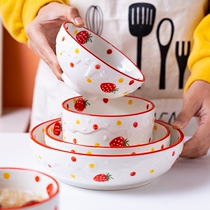 New House Bowls Chopsticks Suit Net Red Bowl Personality Bowl New Home Joe Accommodate Cutlery Cutlery Korean Prints Wind Nordic Style