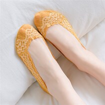 Boat socks women shallow mouth invisible summer Thin Ice Silk silicone non-slip cotton socks bottom summer single shoes short socks