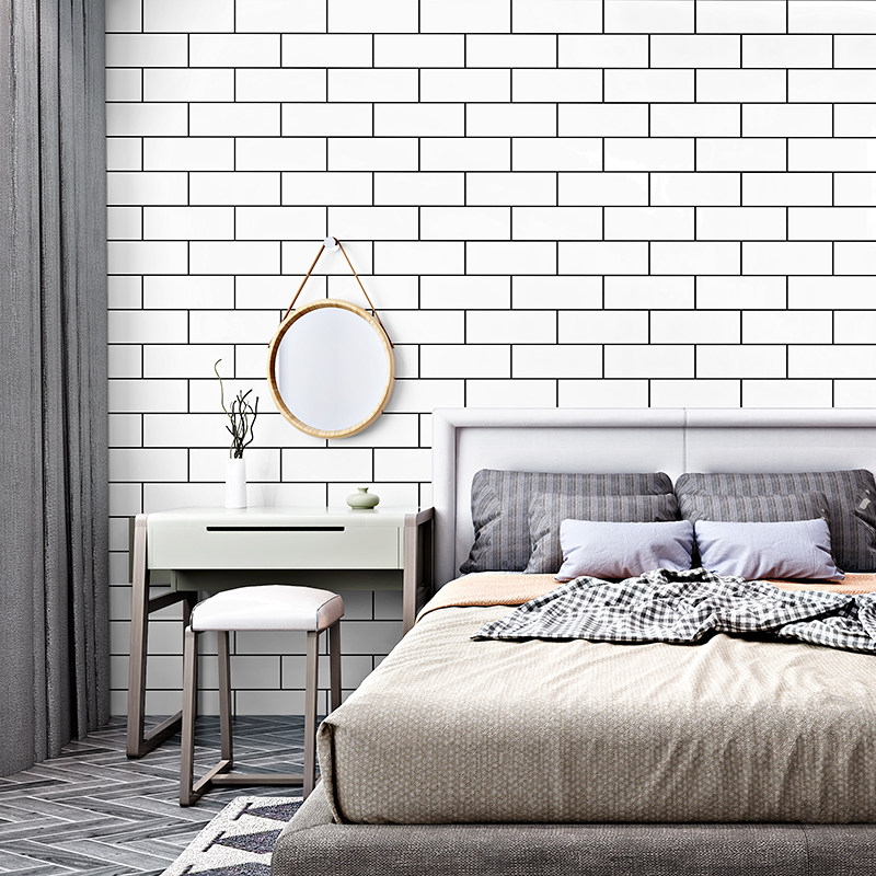 Wallpaper with 3D stereo brick wallpaper bedroom warm decoration background wall wall white brick brick waterproof sticker