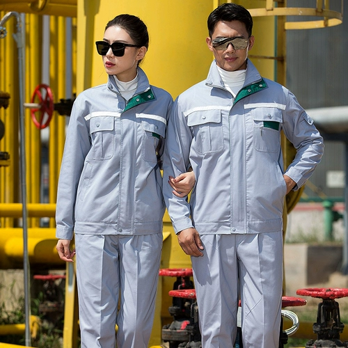 Рабочая одежда с длинной рабочей одеждой Установка мужской износостойкости весенней и осенней одежды в мастерской с пальто, рабочей трудовой службы моторных и электрических рабочих