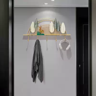 Door key adhesive hook decorative frame porch Wall creative art clothes and hats towel storage light luxury iron hanging hook