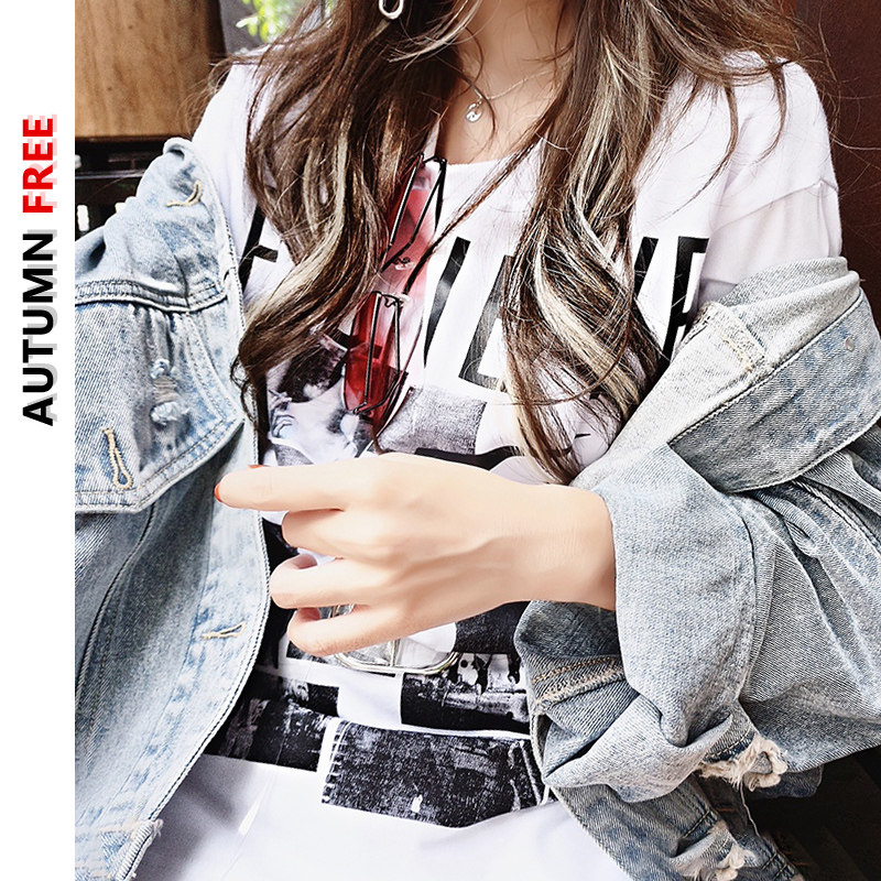 Autumn/Winter 2021 denim jacket women's loose short bf Korean version of the tide ins hip-hop network red age-reducing top