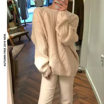 2021 new autumn and winter sweater women's pullover outer wear explosive twist thickening loose lazy style Hong Kong style knitwear