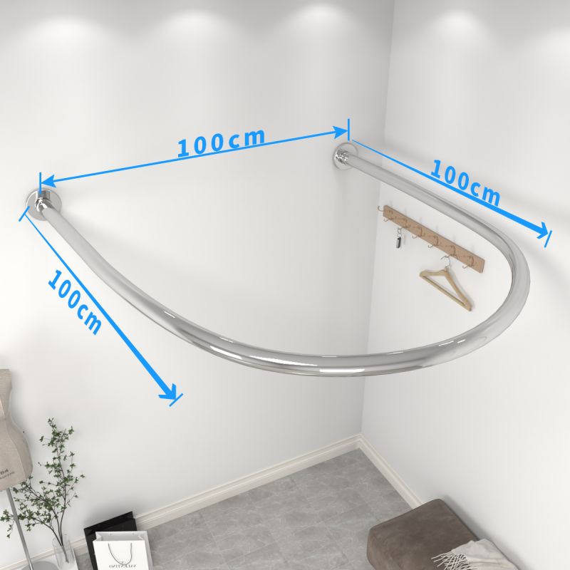 Fitting Room U-Shaped Curtain Rod Iron Art Hanging Rail Round Door Curtain Changing Room Curved Simple Track Clothing Store Commercial Use