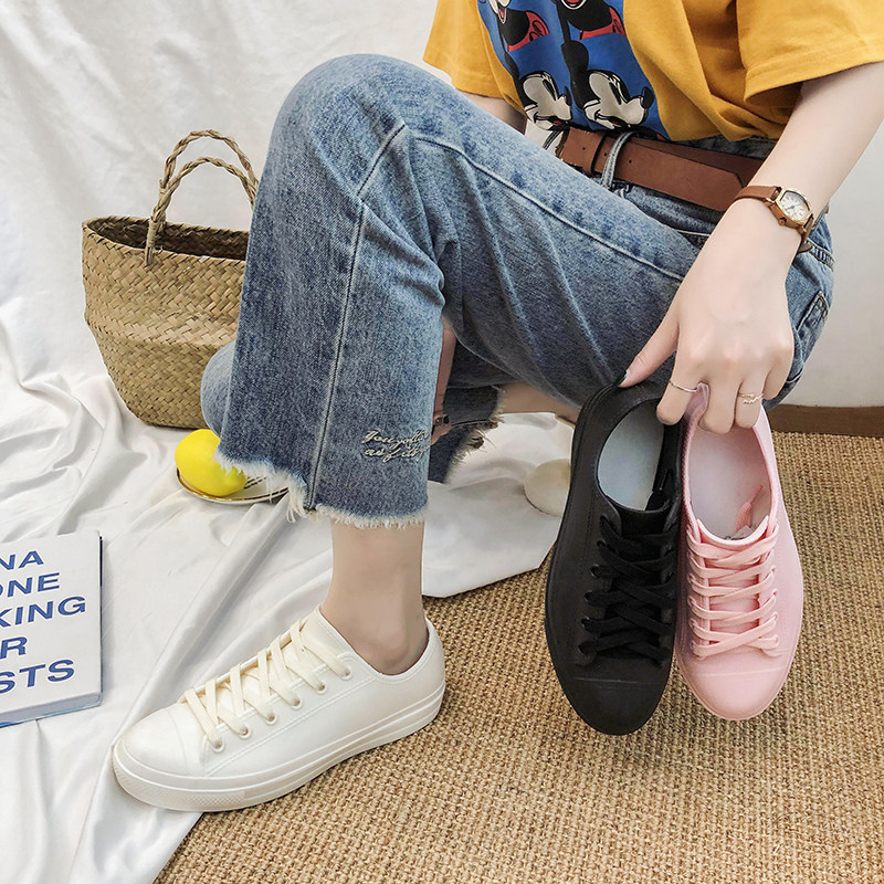 Bainike net red ins Hong Kong wind student rain boots female Korean fashion short tube waterproof non-slip rain boots waterproof shoes