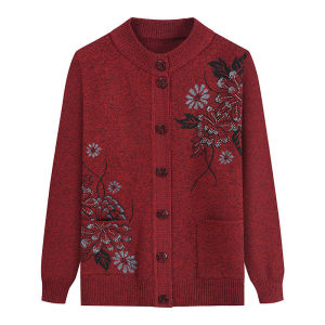 中老年妈妈毛衣开衫老人毛衫针织奶奶衣女装