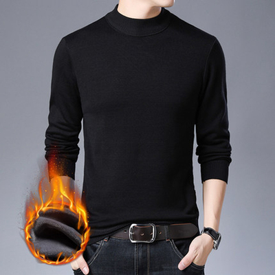 男士加厚保暖毛衣圆领长袖针织