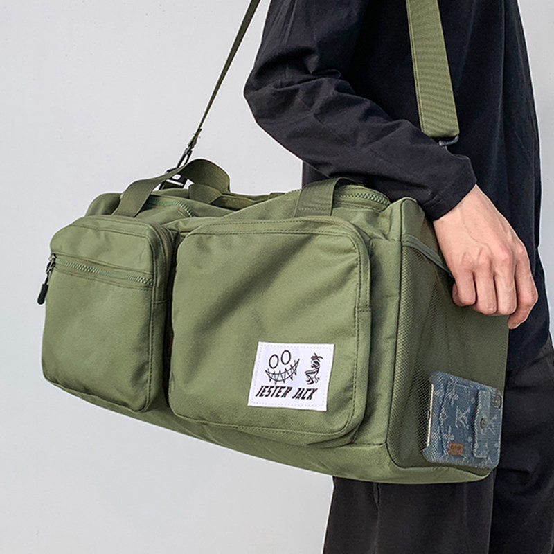 Travel Bag Men Han Edition Large Capacity Sports Fitness Bag Women Away Travel Luggage Bags Hand Single Shoulder Diagonal Satchel Wave