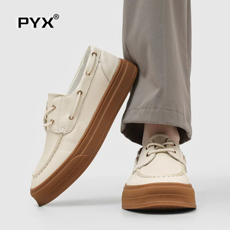 Old Money Style Casual Leather Shoes for Men 2026 New Autumn Sailing Shoes Formal Business Thick-Soled Height-Increasing Derby Shoes