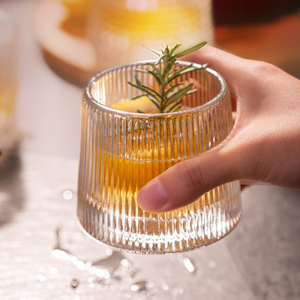 【2只】威士忌网红竖纹无铅玻璃杯