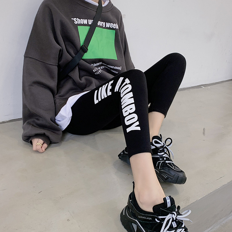 Pure cotton internal lap pants child wearing spring and summer slim fit 100 lap 80% small foot movement explicit skinny elastic 80% pants