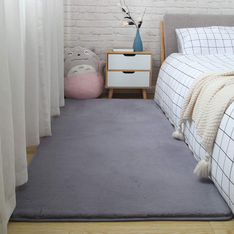 Nordic bedroom carpet bed carpet mechanical washing net red with cute girl princess powder mat full of custom