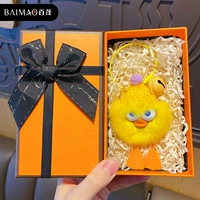 Желтая подвеска, оранжевая подарочная коробка