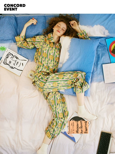 Конус 2025 весна и осенью Новый Тианси Большой глаз, пижамы, пижамы свободные отпечатки семейная одежда для женщин, набор для женщин