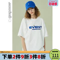 CONCORDEVENT short sleeve T-shirt male and female 2022 new summer ins couple blouses Tide Card Printed Compassionate