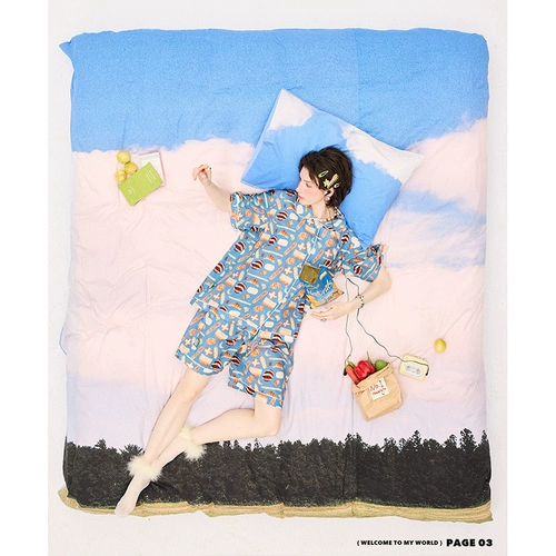 Конус иллюстрация напечатанные пары с мужчинами и женщинами Lacele Tens Home Hare Set Set Pajamas запеченные хлеб