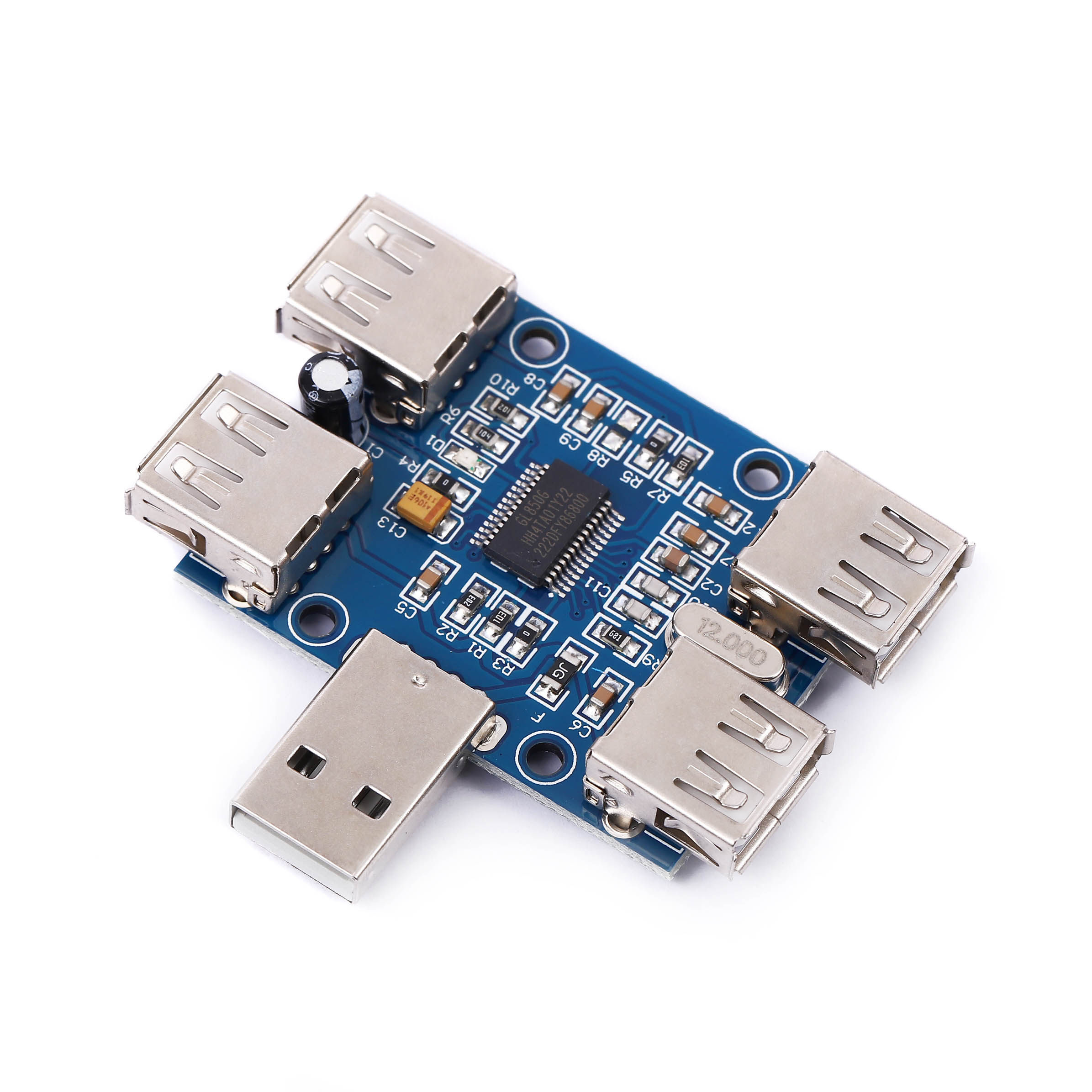 USBHUB USB2.0集线器 usb扩展模块 1分4/1拖4/HUB模块 GL850G模块