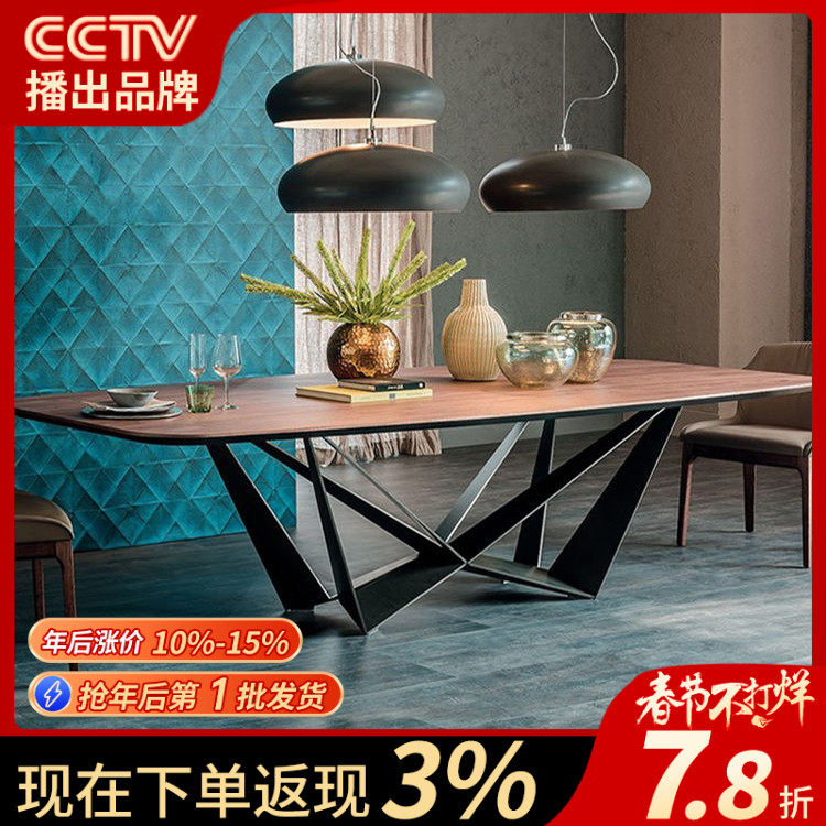 Custom loft iron solid wood dining table conference table industrial wind desk computer desk personalized desk boss desk