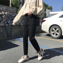 Maternity pants Autumn and winter woolen velvet thickened Harem pants Small pants Wide legs loose outside wear large size trendy winter clothes