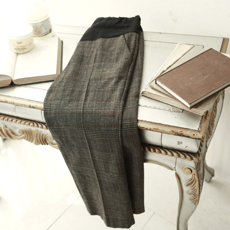 Pregnant woman pants autumn and winter woolen? 90% wide leg straight cylinder pants loose to bottom and outside wearing fashion spring and autumn surges