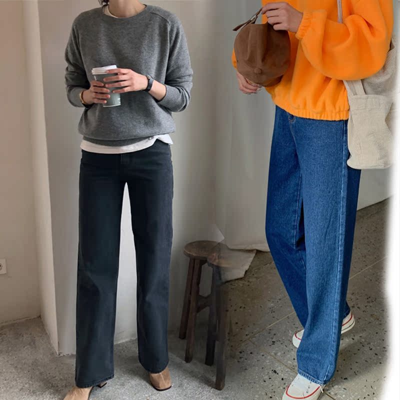 Pregnant Woman Pants Jeans Trousers Long Pants Broadlegged Pants External Wear Tug Loose Large Size Yard Nursery Straight Drum 90% Spring Autumn Dress Damp