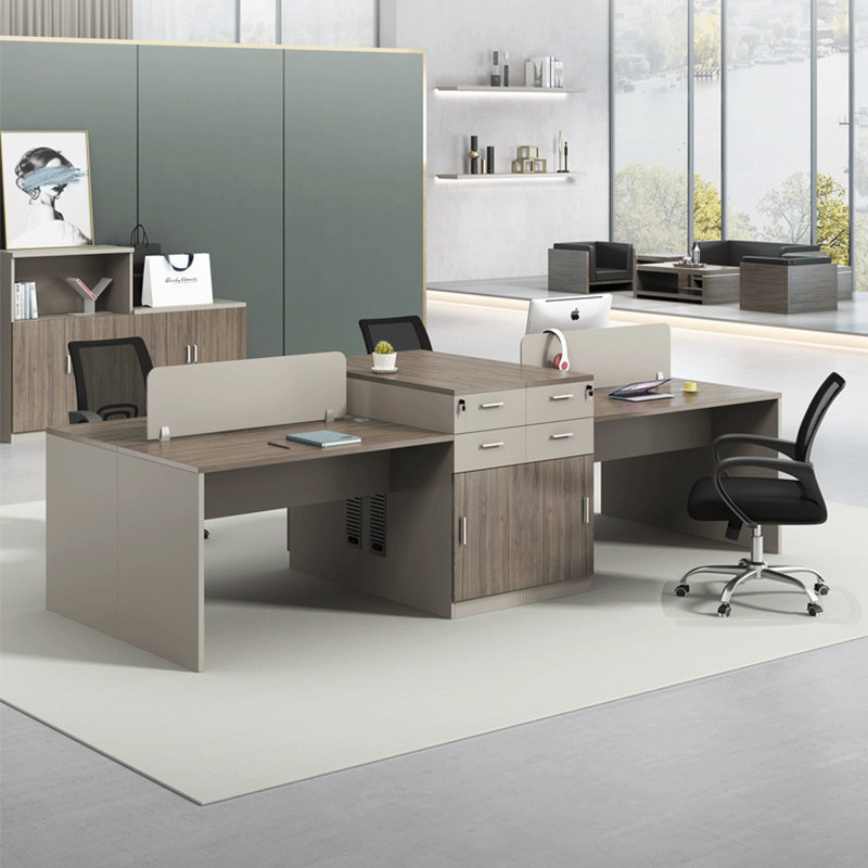 Simple and modern staff table desk and chair combination office staff four-person workstation table communication card seat