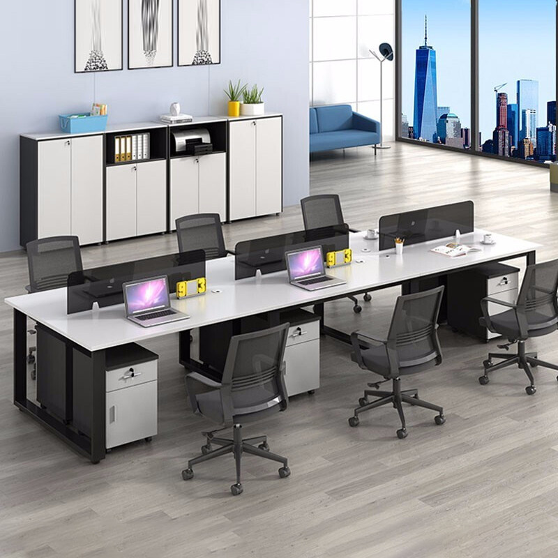Staff Desk Chair Composition 4 Persons Desk Brief Modern Office Furniture Staff Office Tables