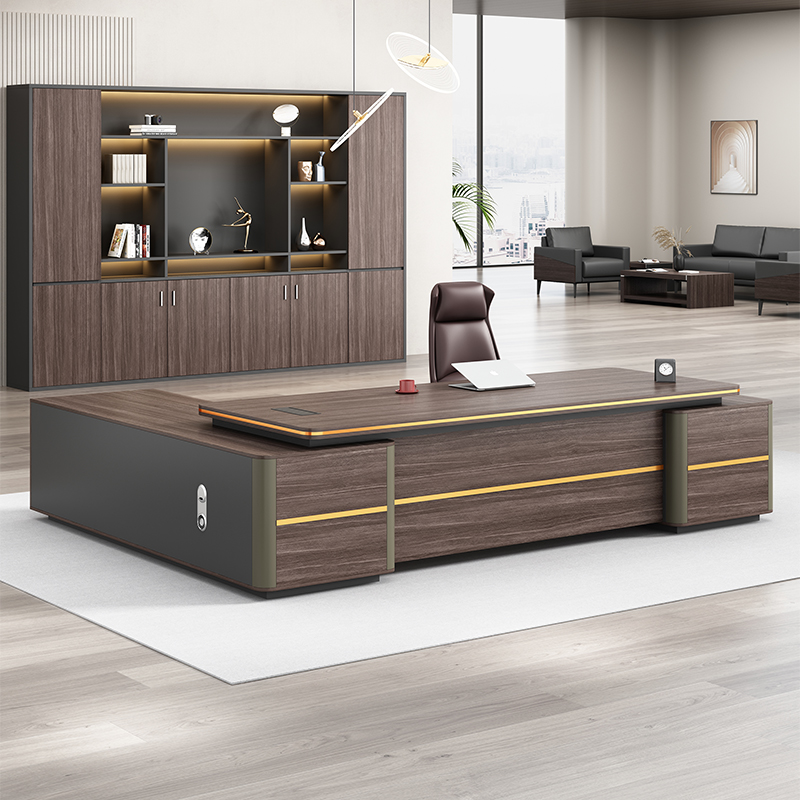 Minimalist modern president room single manager desk large class bench double counter atmosphere boss desk chair combination