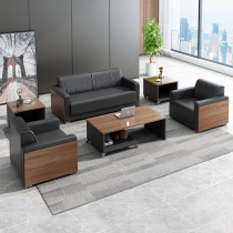 Guangzhou Modern Brief Business Association Guest area Reception room Piyart genuine leather trio Place office sofa tea table Composition