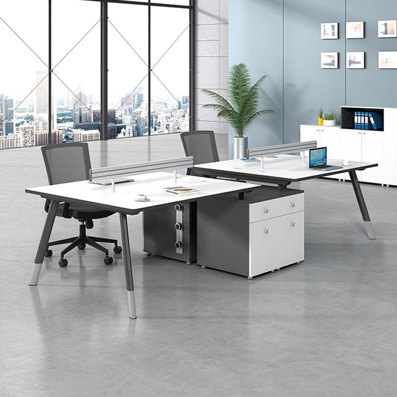 Office Furniture Staff Screen Desk Double Staff Computer Table And Chairs Composition 4 Four Persons Modern Brief