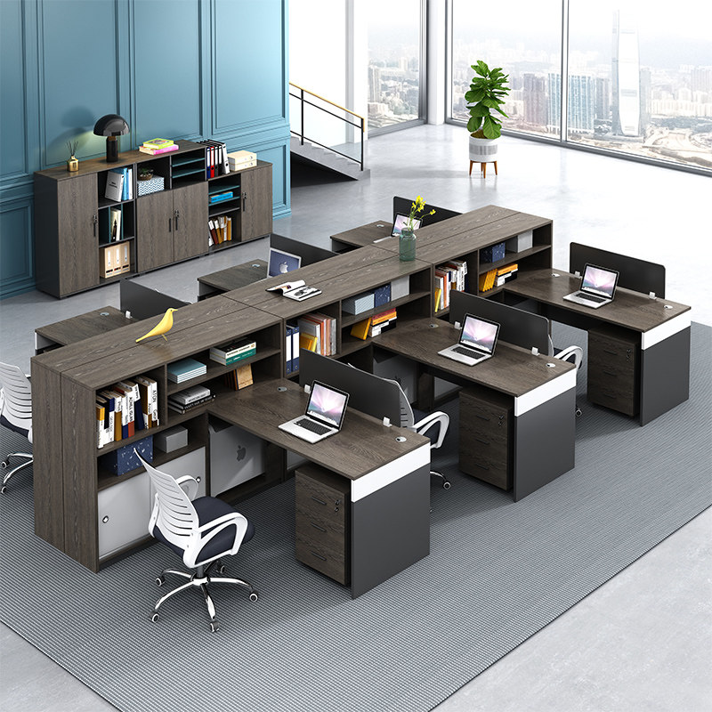 Minimalist Hyundai 6 4 4 People with staff desk sub-office furniture and chairs combined station finance desk holder