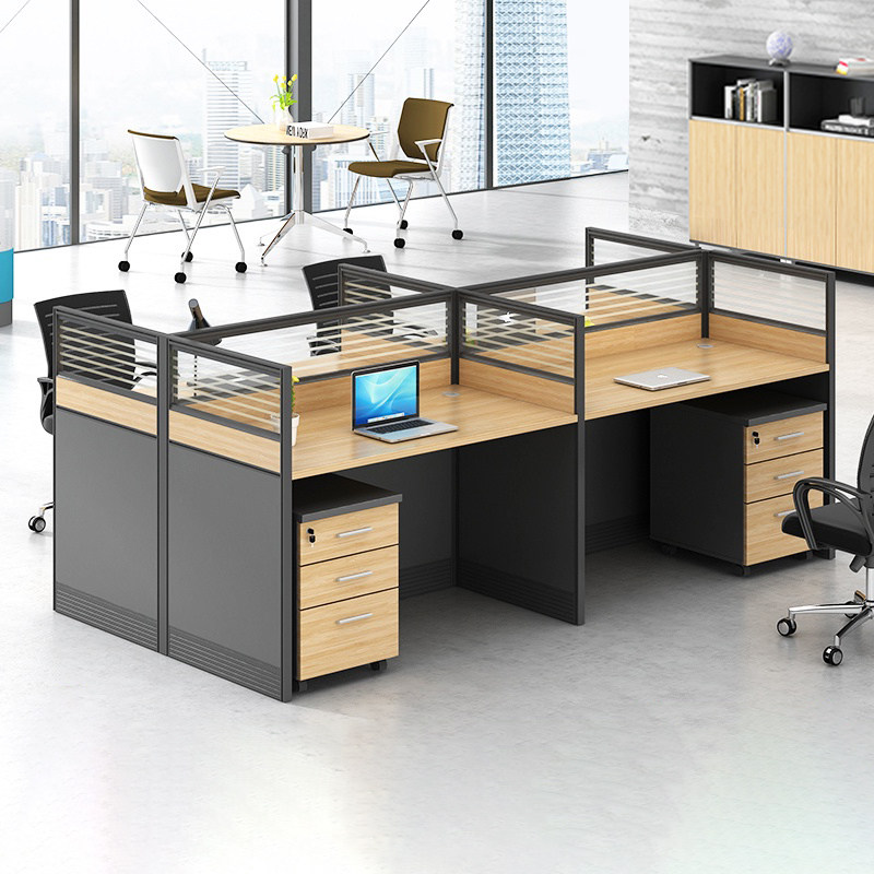 Simple and modern 6-person partition office furniture screen position combination 4-person staff desk 4-person staff card holder