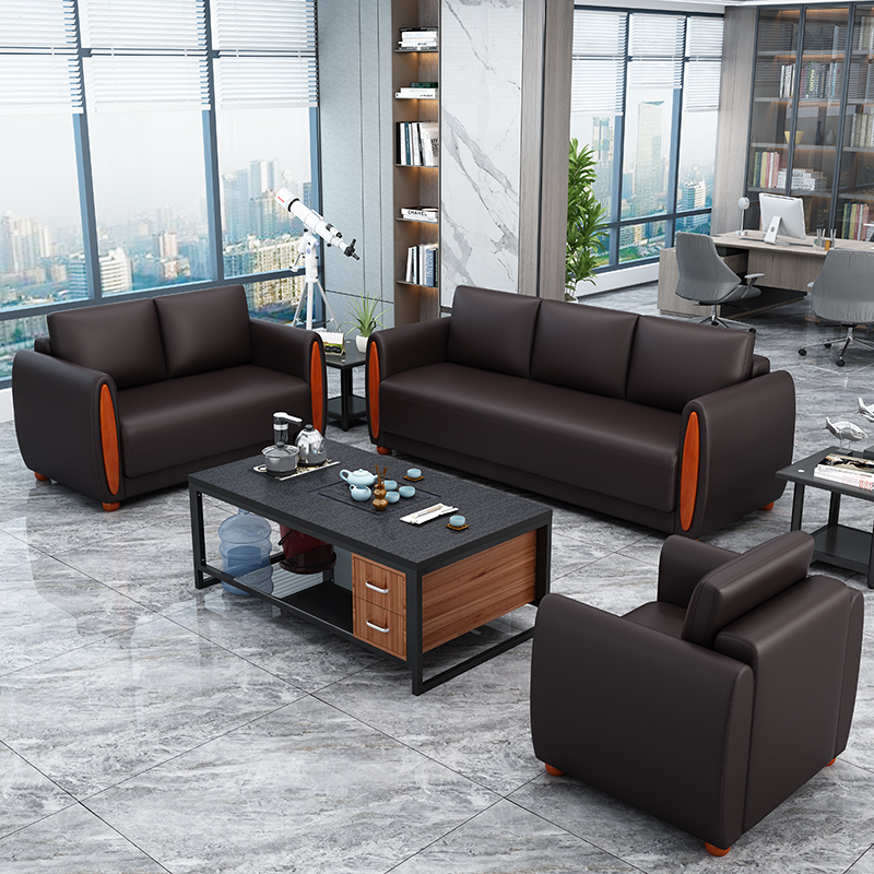 Multi-position reception room Guest Business Sofa Office Tea Table Composition Suit Brief Modern Office Sofa