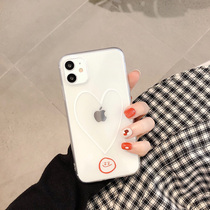 Meimu simple love suitable for 12 11Pro Max mini Apple X XS XR phone case iPhone7 SE female 8plus silicone transparent can be put