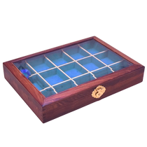 Small leaf red sandalwood solid wood compartment storage box display box bracelet jewelry counter with Buddhist amulet box jewelry box seal box