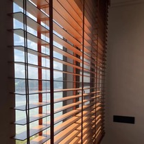 Custom solid wood shutter curtain Chinese living room Bedroom Bedroom Bedroom minimalist electric blinds wood venetian