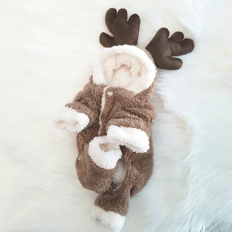 Pet cats and dogs autumn and winter clothes Internet celebrity elk Christmas and New Year's clothing Teddy Pomeranian bear warm thick