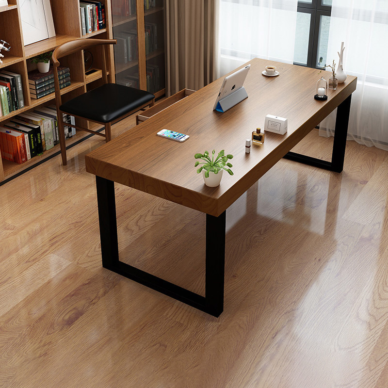 Nordic Solid Wood Desk Brief Home Book Room Bedroom Simple Desk Industrial Wind Iron Art Desktop Computer Desk