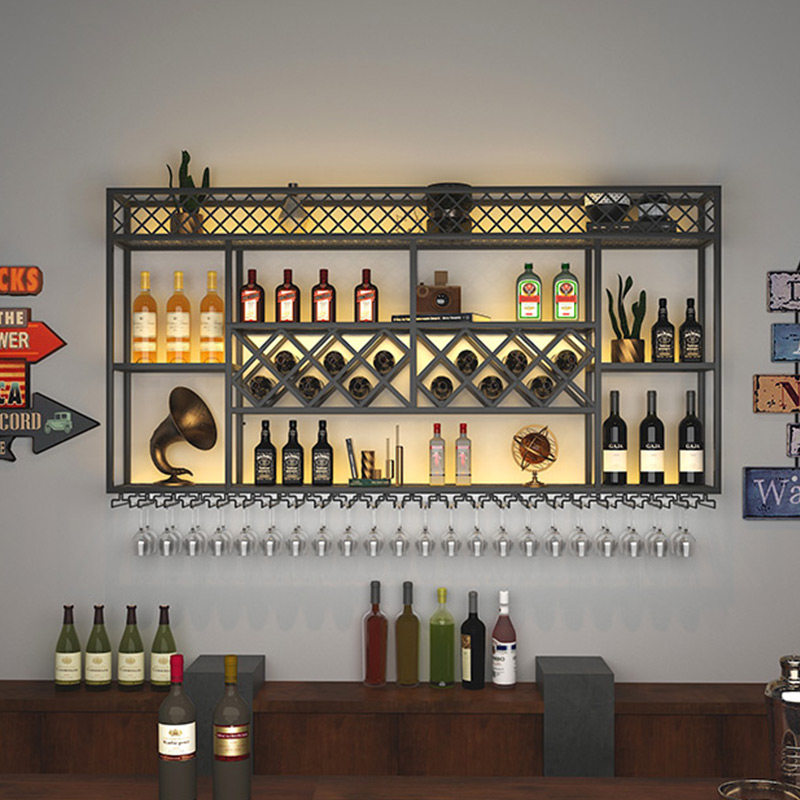 Creative red wine panel on the wall bar industrial wind wall mounted decoration red wine frame customized