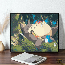Digital oil painting chincho Hayao Miyazaki anime DIY hand drawing color digital oil painting decorative painting happy friend