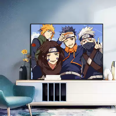 diy digital oil painting bedroom anime children cartoon hand painted watercolor painting oil decorative painting Naruto