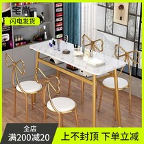 High-end nail Table Table and Chair combination set special price economic marble Workbench dressing table light luxury