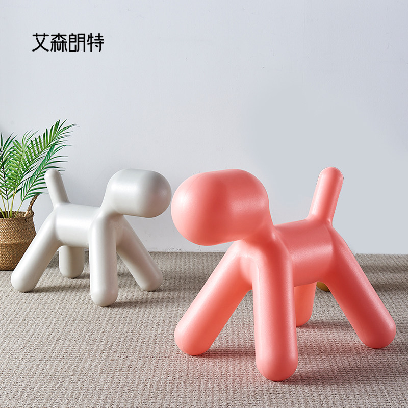 Children Cartoon Small Short Stool Net Red Creative Puppy Plastic Stool Kindergarten Toy Pooch Chair Animal Cricket Bench