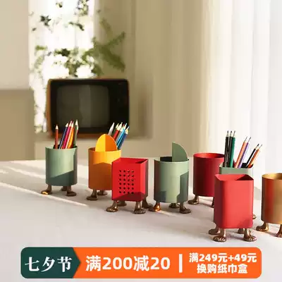 Empty meow meow) Nordic personality creative simple cat claw pen holder ins student desktop storage box cute office