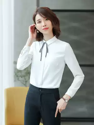 Professional chiffon shirt women 2019 new overalls fashion foreign style long sleeve black shirt ladies satin top