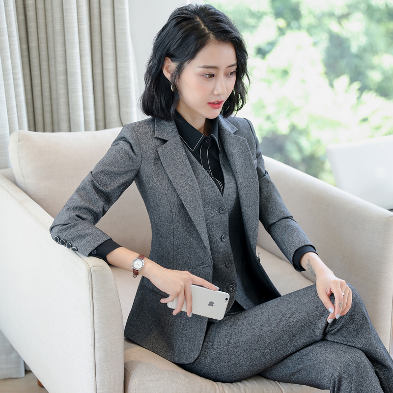 Work clothes woman suit Fashion temperament Lady Fan is fitting suit to work Skilled Hotel Manager Work Clothes