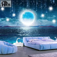 Starry Sky 8d Трехмерное телевизионное фоновое фоновое обои потолочные обои ktv hotel спальня ночная световая галактика роспись