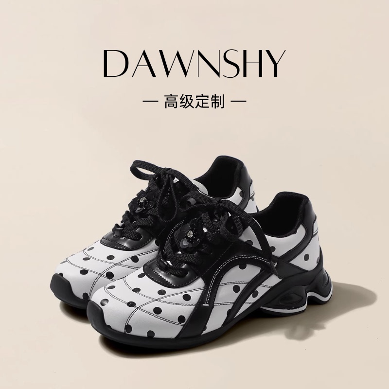 Dawnshy Sweet and Cool Spicy Girl Polka Dot Thick-Soled Sports Trainers 2026 New Racing Shoes Casual Forrest Gump Sneakers